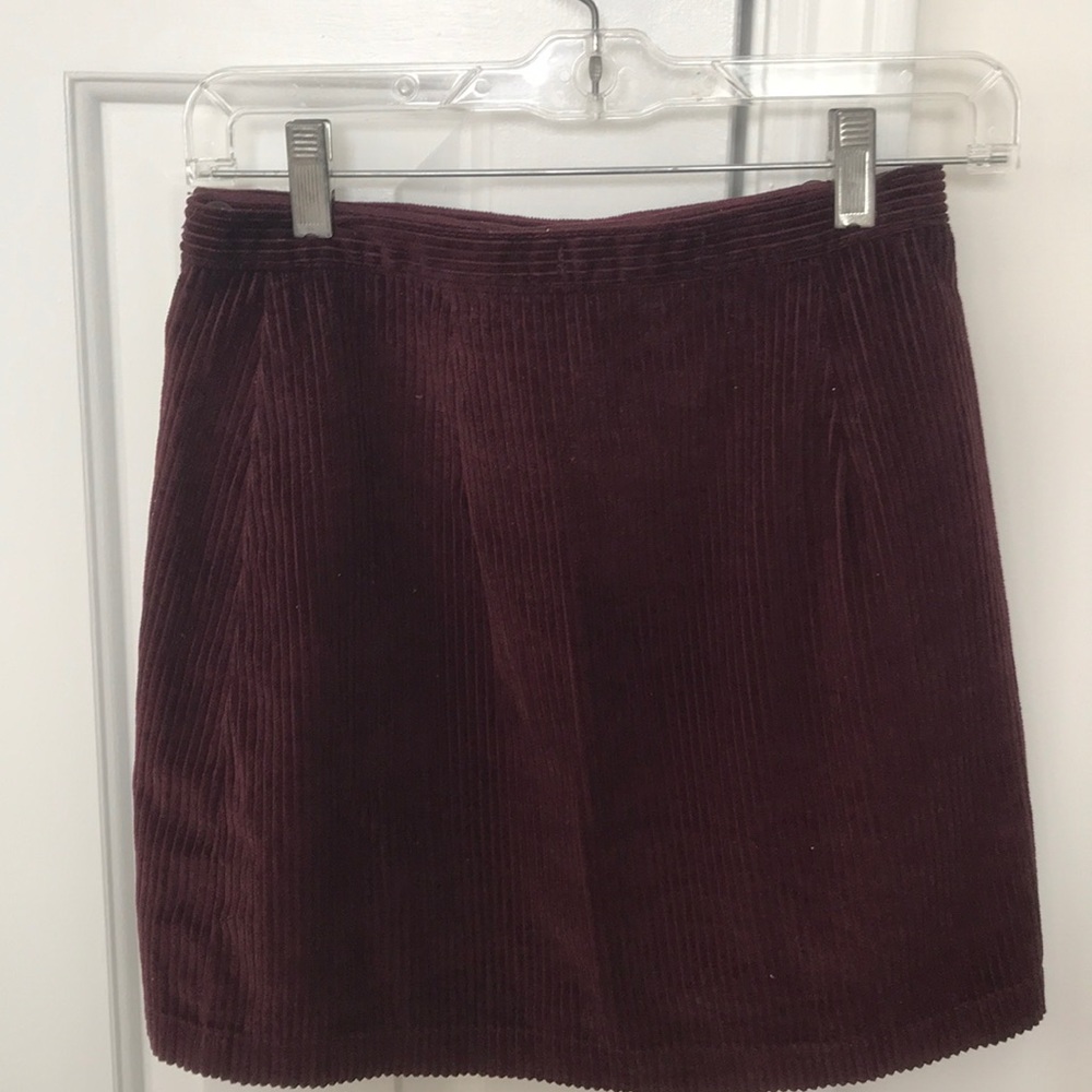 abercrombie & fitch women’s wine couderoy skirt